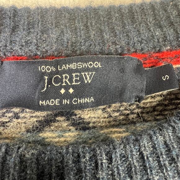 J.Crew Womens Fair Isle 100% Lambswool Sweater Blue Size S Crewneck Pullover - Picture 2 of 8
